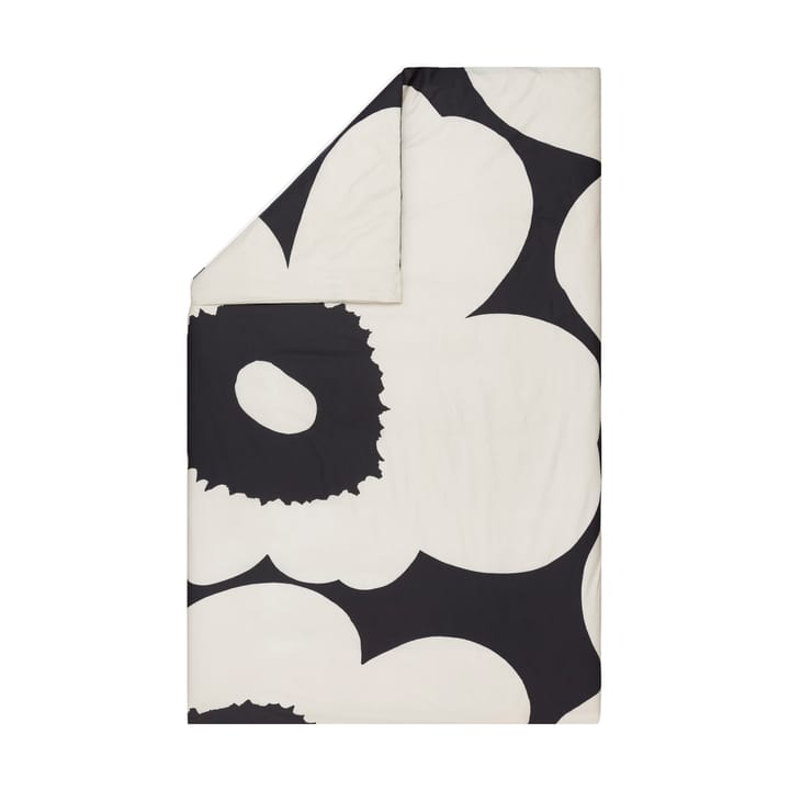 Iso Unikko pussilakana 220x240 cm, Charcoal-off white Marimekko