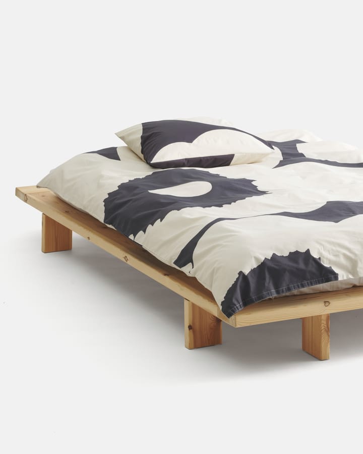 Iso Unikko pussilakana 220x240 cm, Charcoal-off white Marimekko