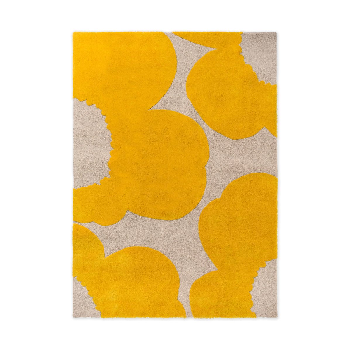 Marimekko Iso Unikko villamatto Yellow, 250x350 cm | Skandinaavinen Sisustus | Ryijymatot & Nukkamatot | Keltainen
