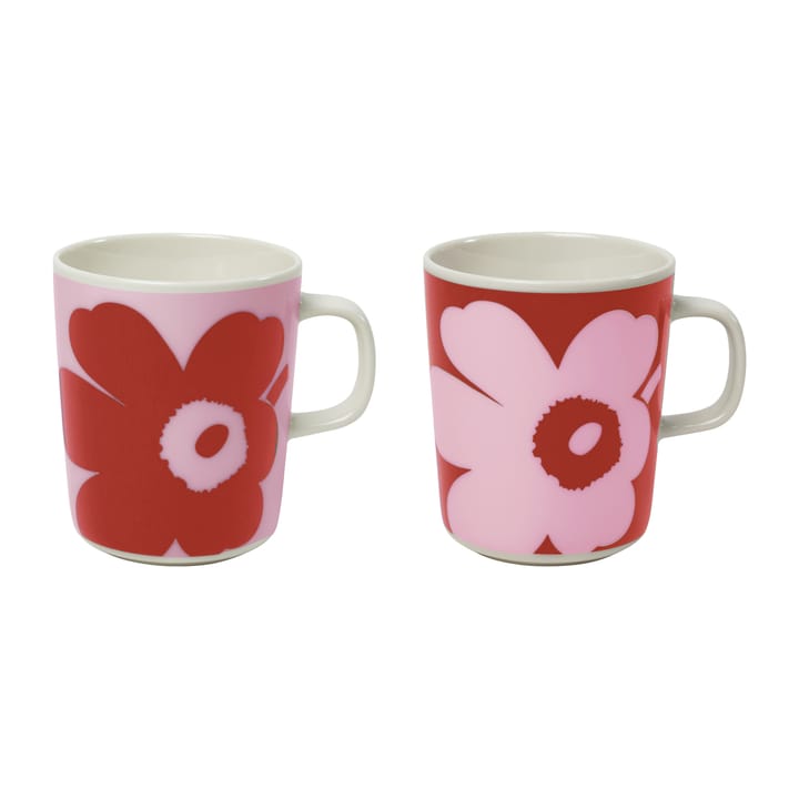 Juhla Unikko muki 25 cl 2 kpl, Vaaleanpunainen-punainen Marimekko