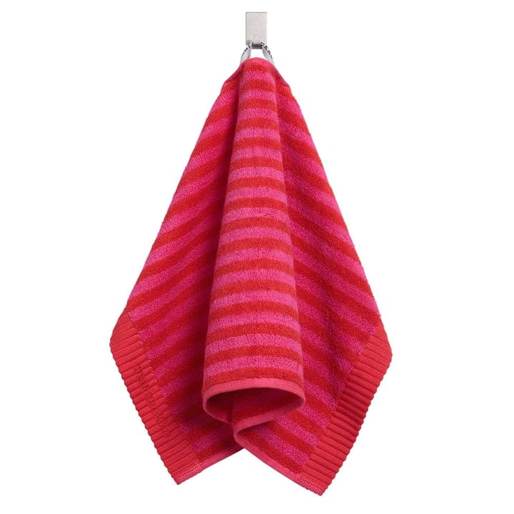 Kaksi Raitaa pyyheliina punainen, vieraspyyhe Marimekko