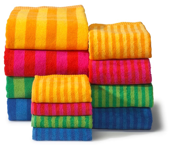 Kaksi Raitaa pyyheliina punainen, vieraspyyhe Marimekko