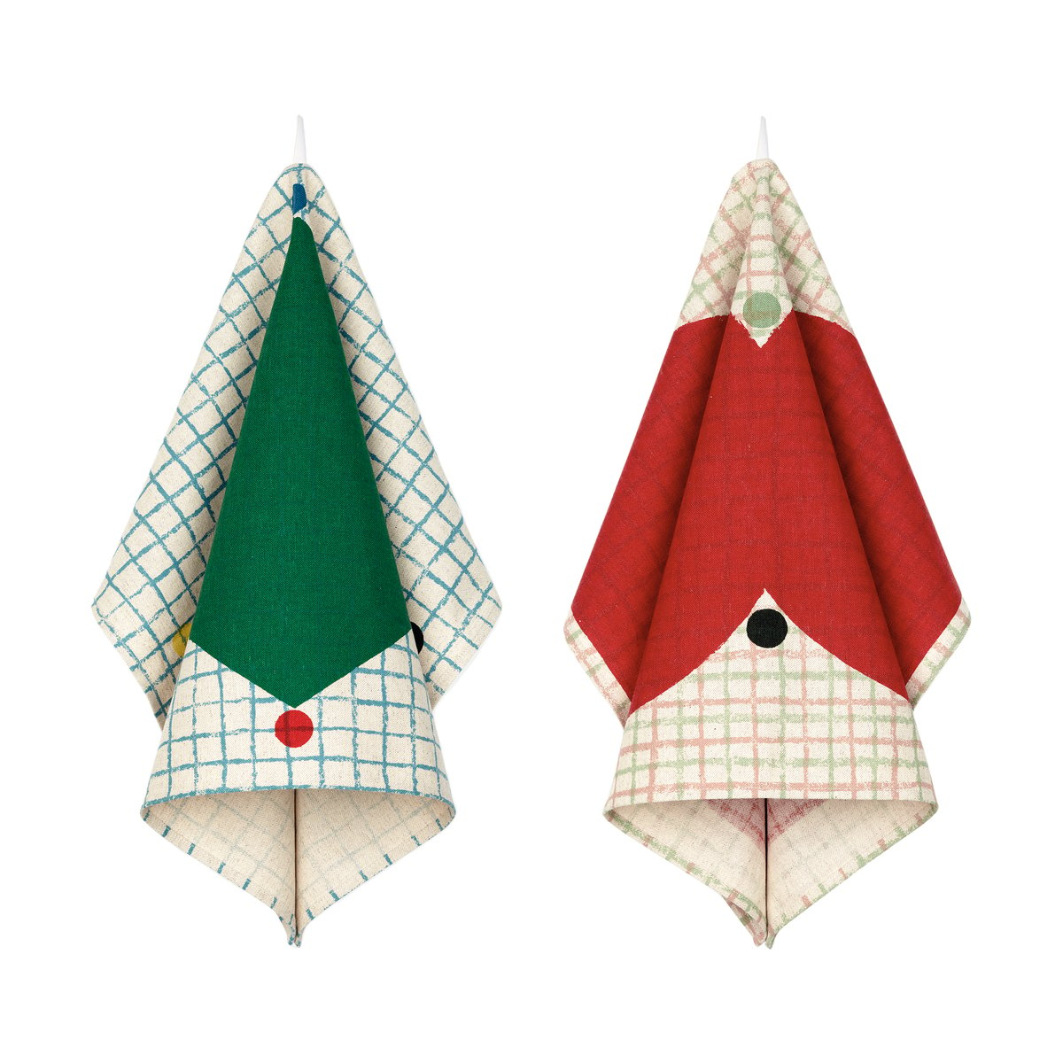 Marimekko Kalendi & Losange keittiöpyyhe 43×60 cm 2 osaa Cotton-red-green