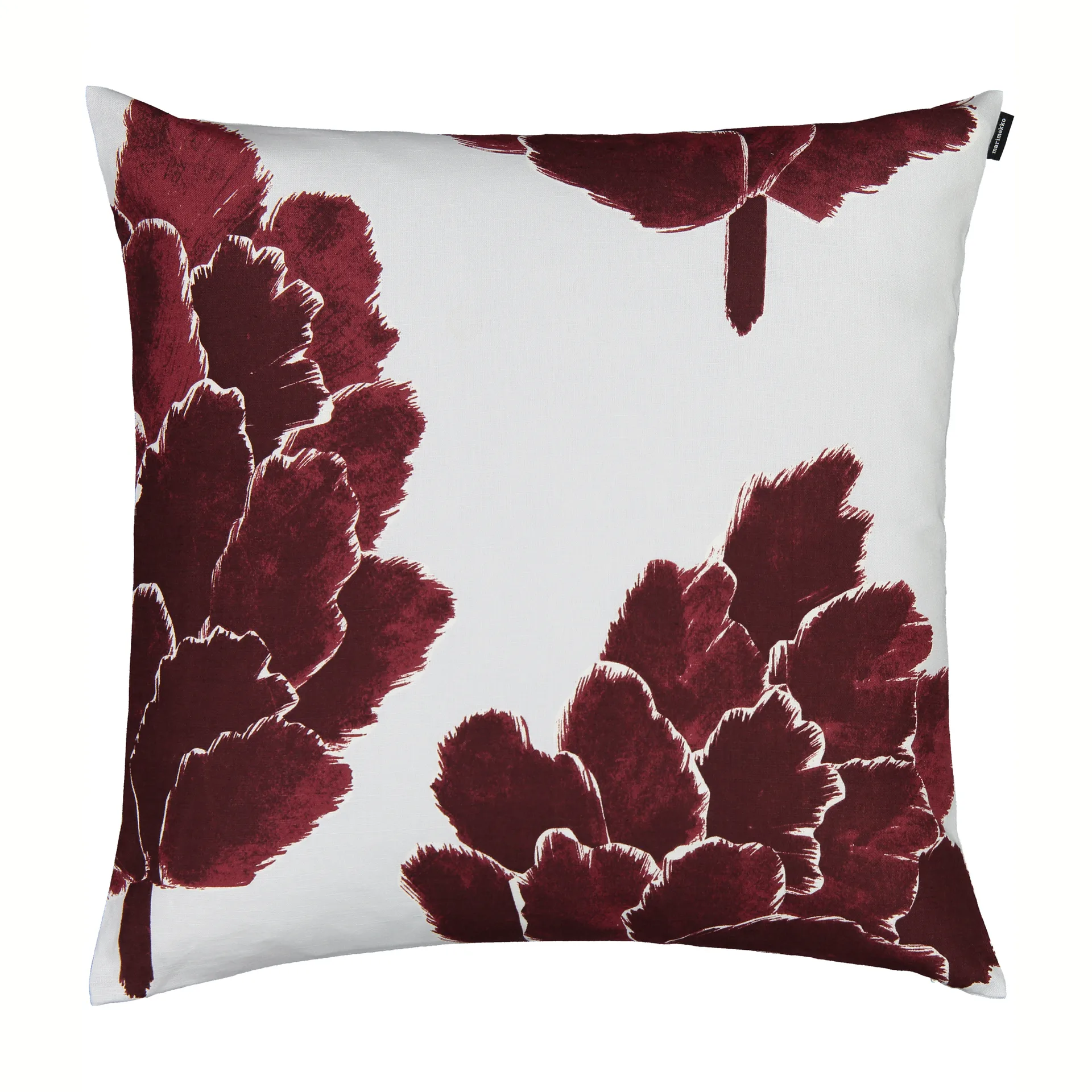 Käpykukka tyynynpäällinen, 50 x 50 cm, Vaaleanharmaa-viininpunainen Marimekko