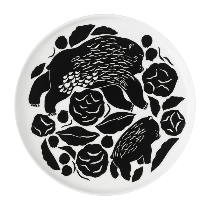 Karhuemo lautanen Ø20 cm, Valkoinen-Tummanvihreä Marimekko