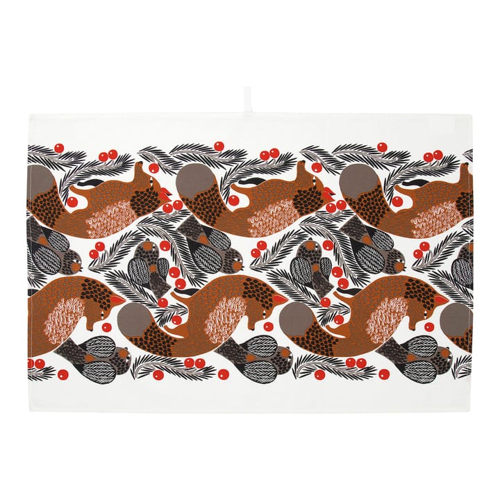 Ketunmarja keittiöpyyhe, 47 x 70 cm - Valkoinen-ruskea-harmaa - Marimekko