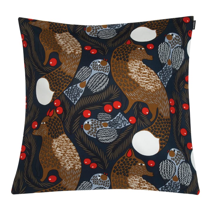 Ketunmarja tyynyliina, 50 x 50 cm - Tummansininen-ruskea - Marimekko