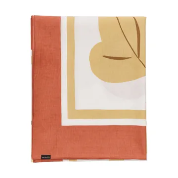 Kukasta Kukkaan hertta - White-terracotta-okra-luumu, 140x140 cm - Marimekko