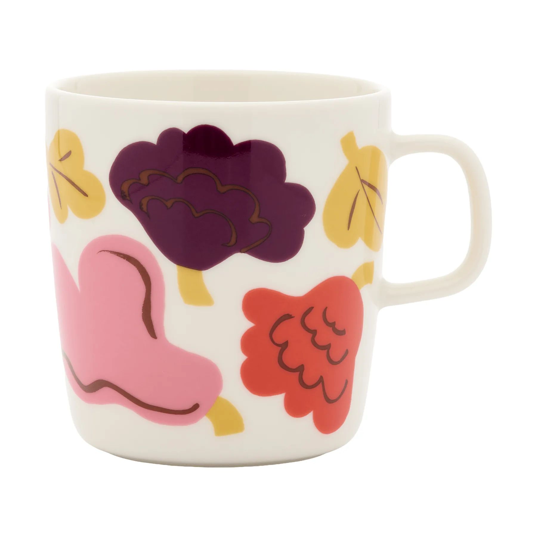 Kukasta Kukkaan muki, Valkoinen–pinkki–terrac–luumu, 40 cl Marimekko