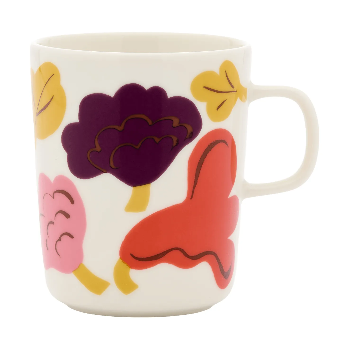 Kukasta Kukkaan muki, White-pink-terrac-plum, 25 cl Marimekko