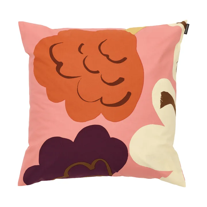 Kukasta Kukkaan tyynynpäällinen - Pink-off white-luumu-terrakotta, 50x50 cm - Marimekko