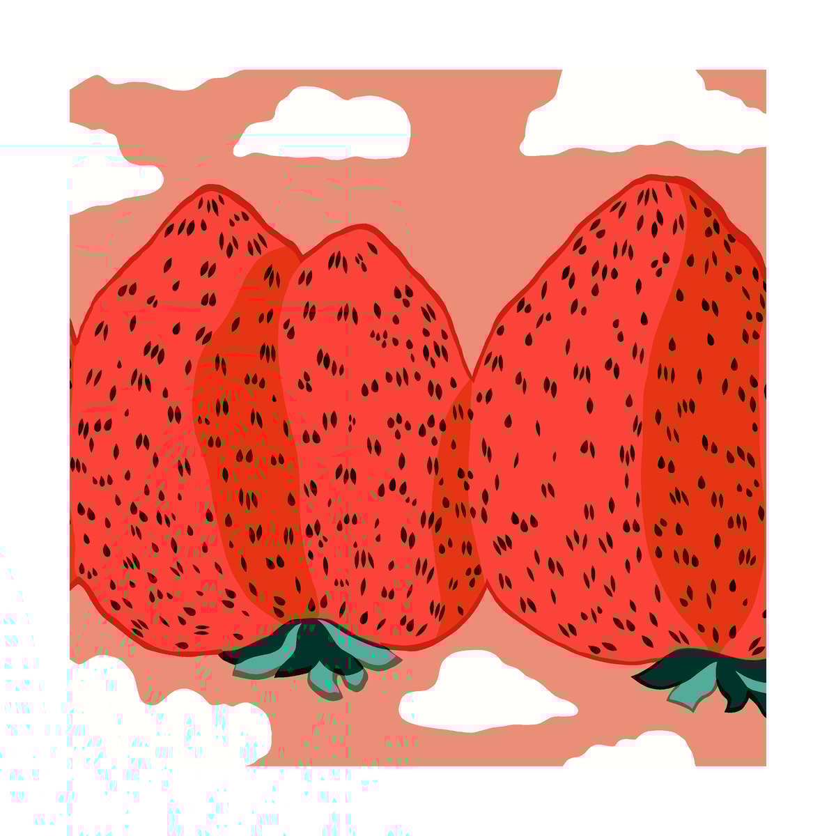 Marimekko Mansikkavuoret servetti 33 x 33 cm 20-pakkaus Punainen