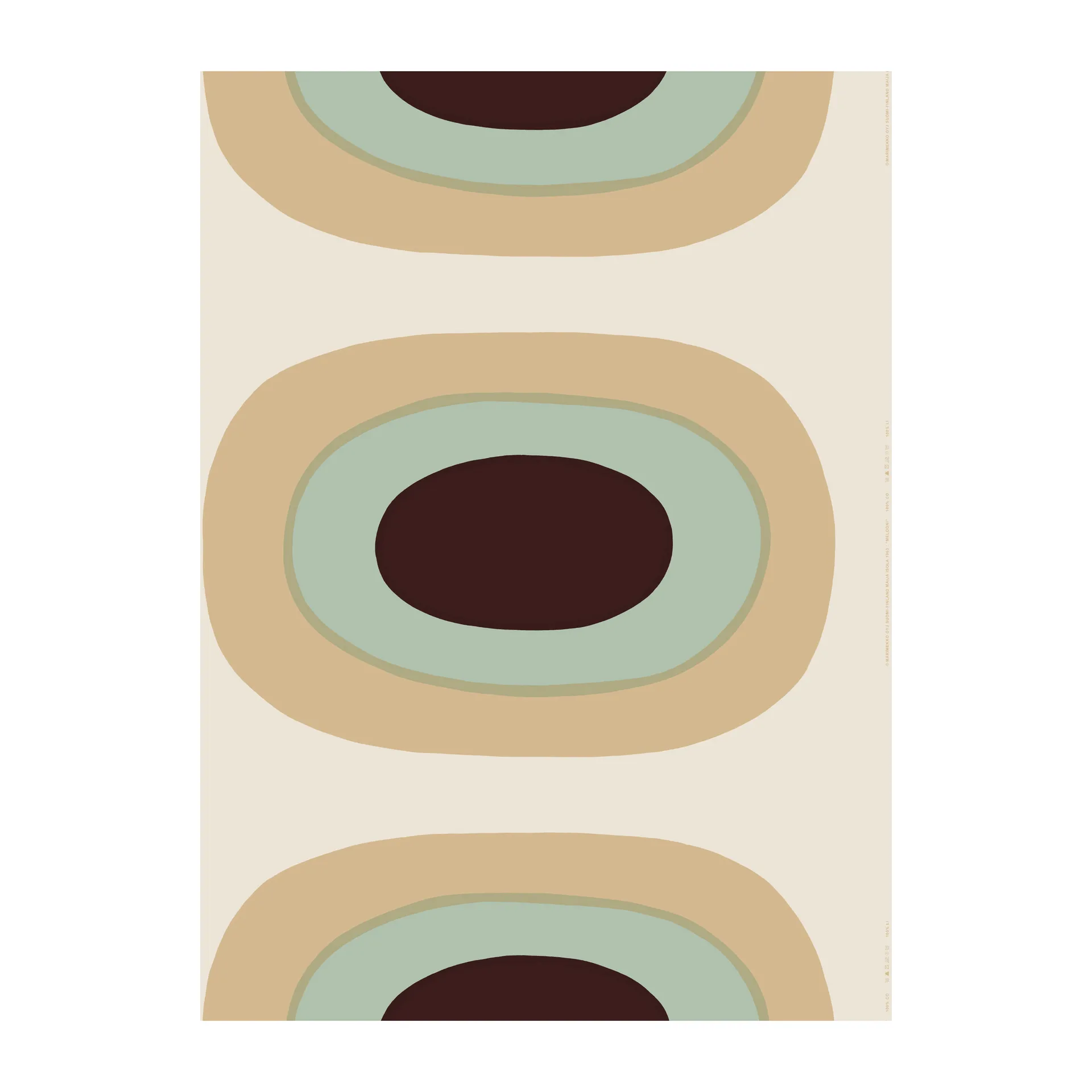 Melooni kangas puuvilla-pellava, Beige-minttu Marimekko