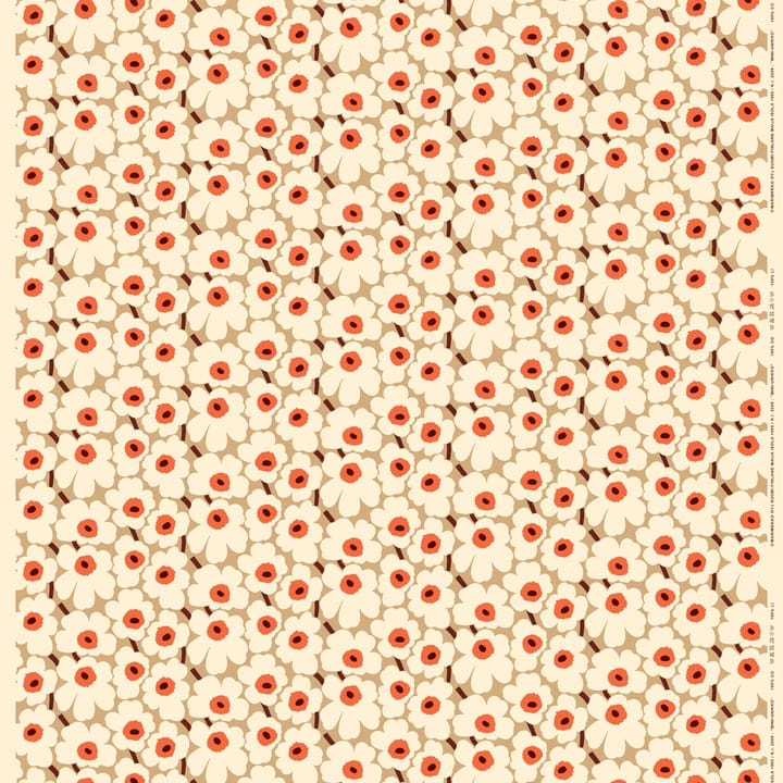 Mini Unikko kangas, Beige-Oranssi Marimekko