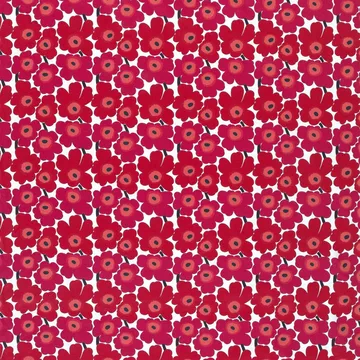 Mini Unikko kangas - punainen - Marimekko
