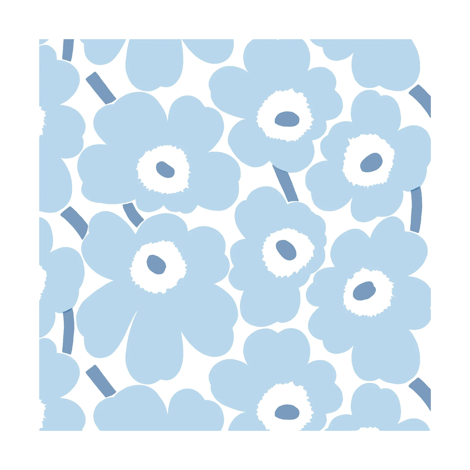 Mini Unikko lautasliinat 20 kpl, Light Blue-White Marimekko