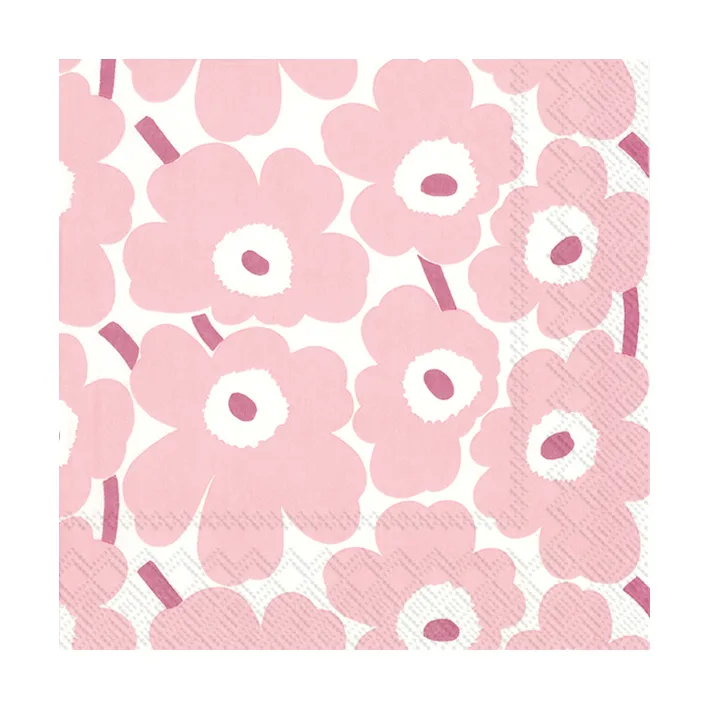 Mini Unikko lautasliinat 20 kpl, Light Rose Marimekko