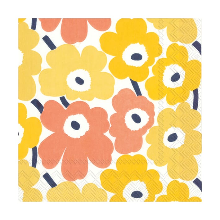 Mini Unikko lautasliinat 20 kpl - Yellow - Marimekko