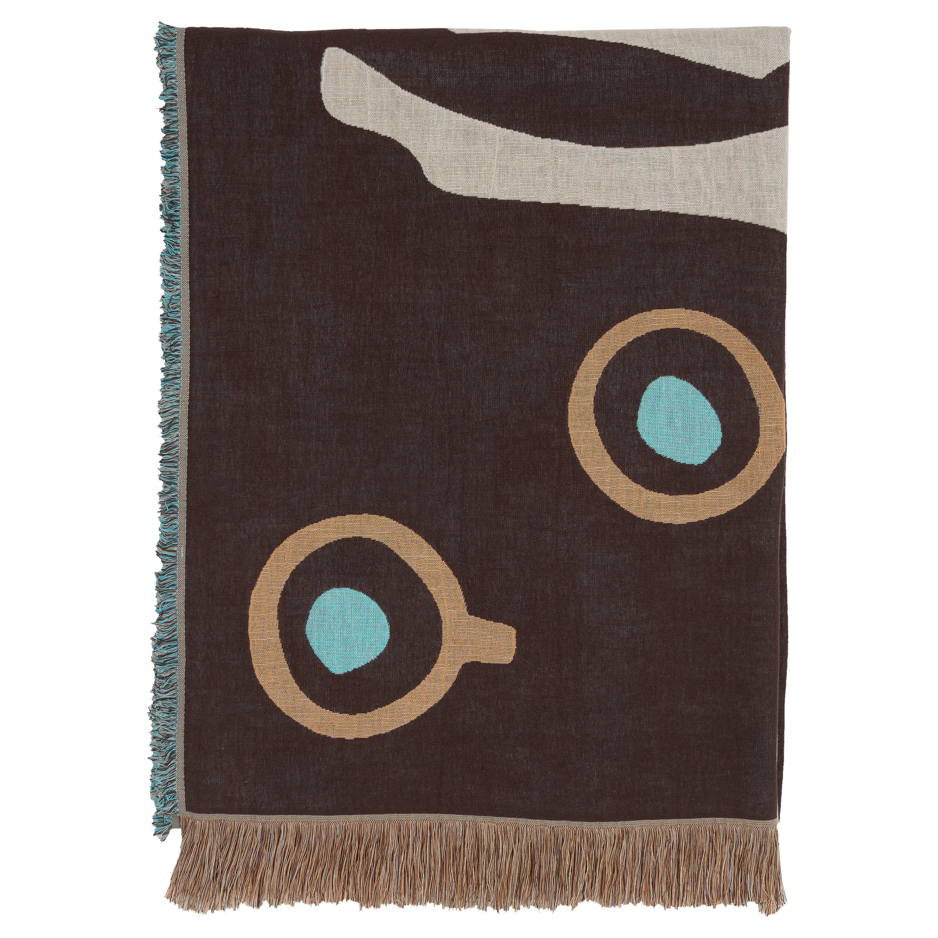 Musta Tamma huopa 130x180 cm, Ruskea-Valkoinen-Sininen Marimekko