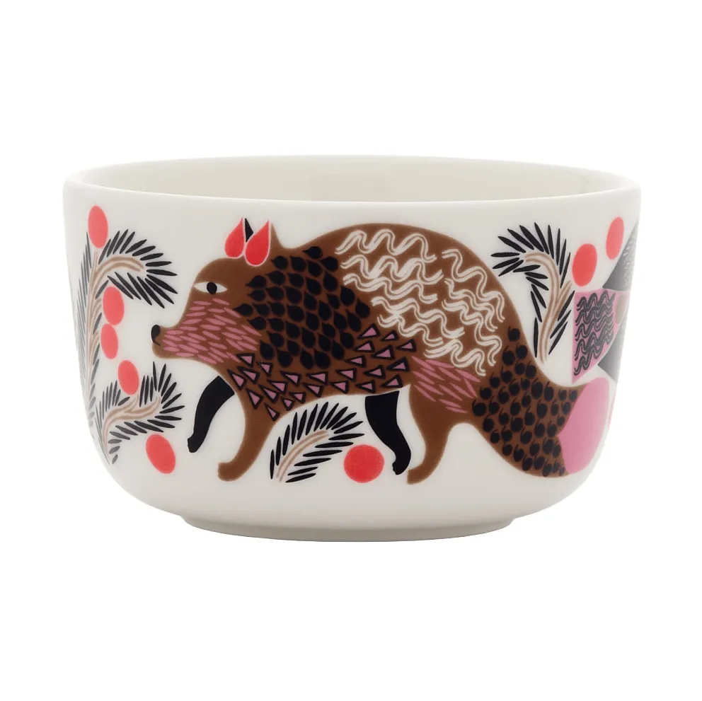 Oiva Ketunmarja -kulho, 2,5 dl, White-bronze-pink-petrol Marimekko
