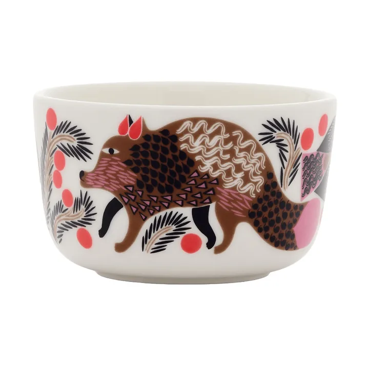 Oiva Ketunmarja -kulho, 2,5 dl - White-bronze-pink-petrol - Marimekko