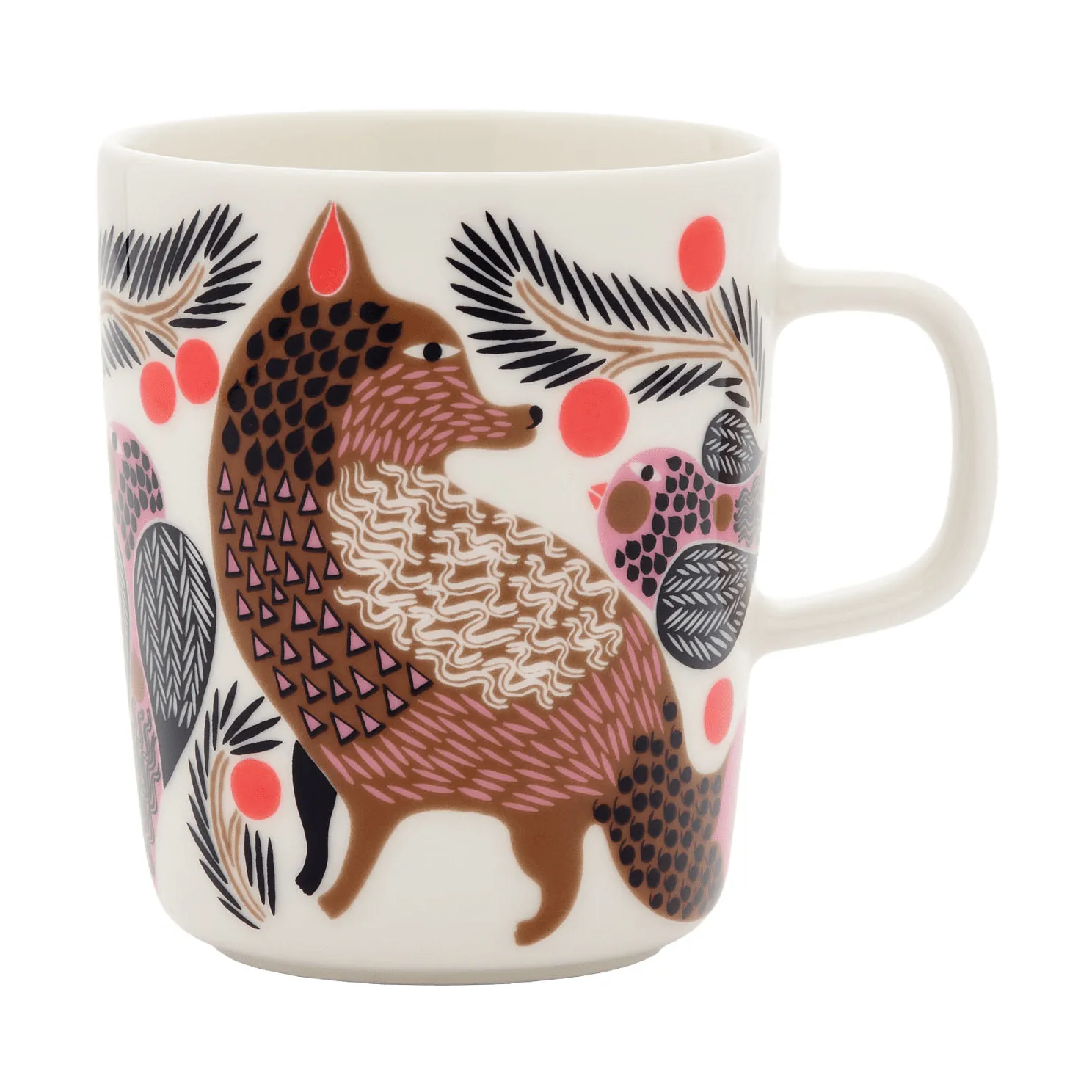 Oiva Ketunmarja -muki, 25 cl, White-bronze-pink-petrol Marimekko