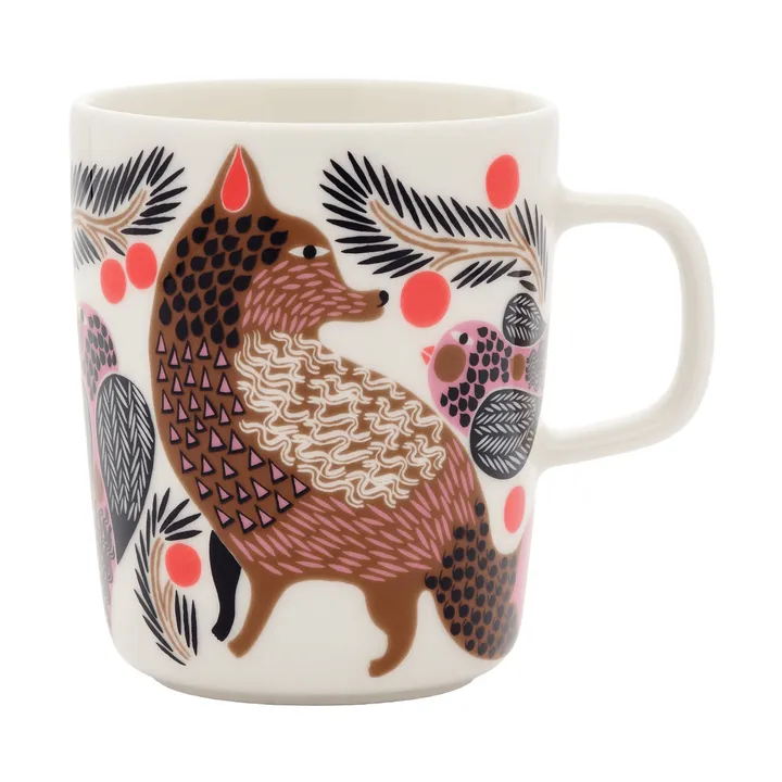 Oiva Ketunmarja -muki, 25 cl - White-bronze-pink-petrol - Marimekko