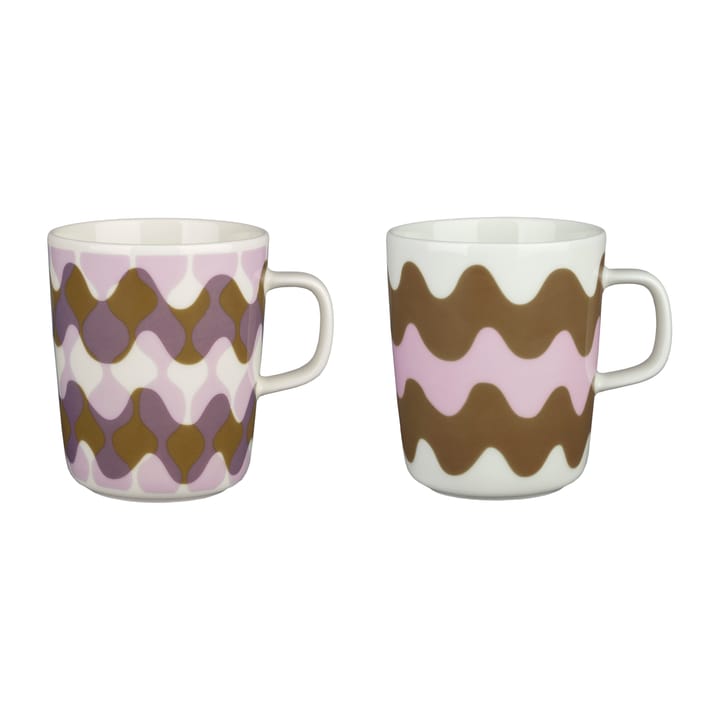 Oiva Lokki Pergola -muki 25 cl 2-pakkaus - Valkoinen-vaaleanpunainen-ruskea - Marimekko