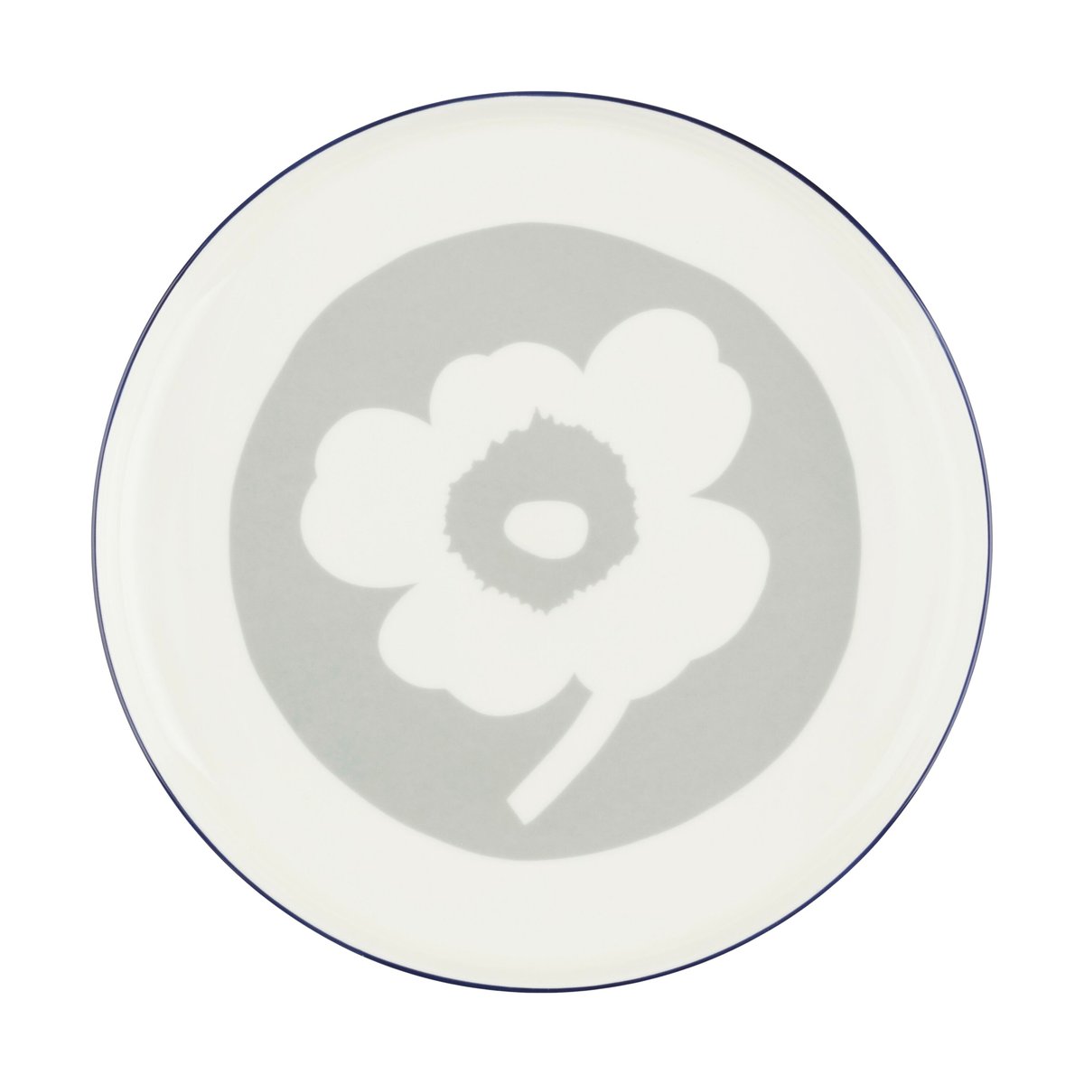 Marimekko Oiva Unikko lautanen 25 cm White-light grey-cobalt