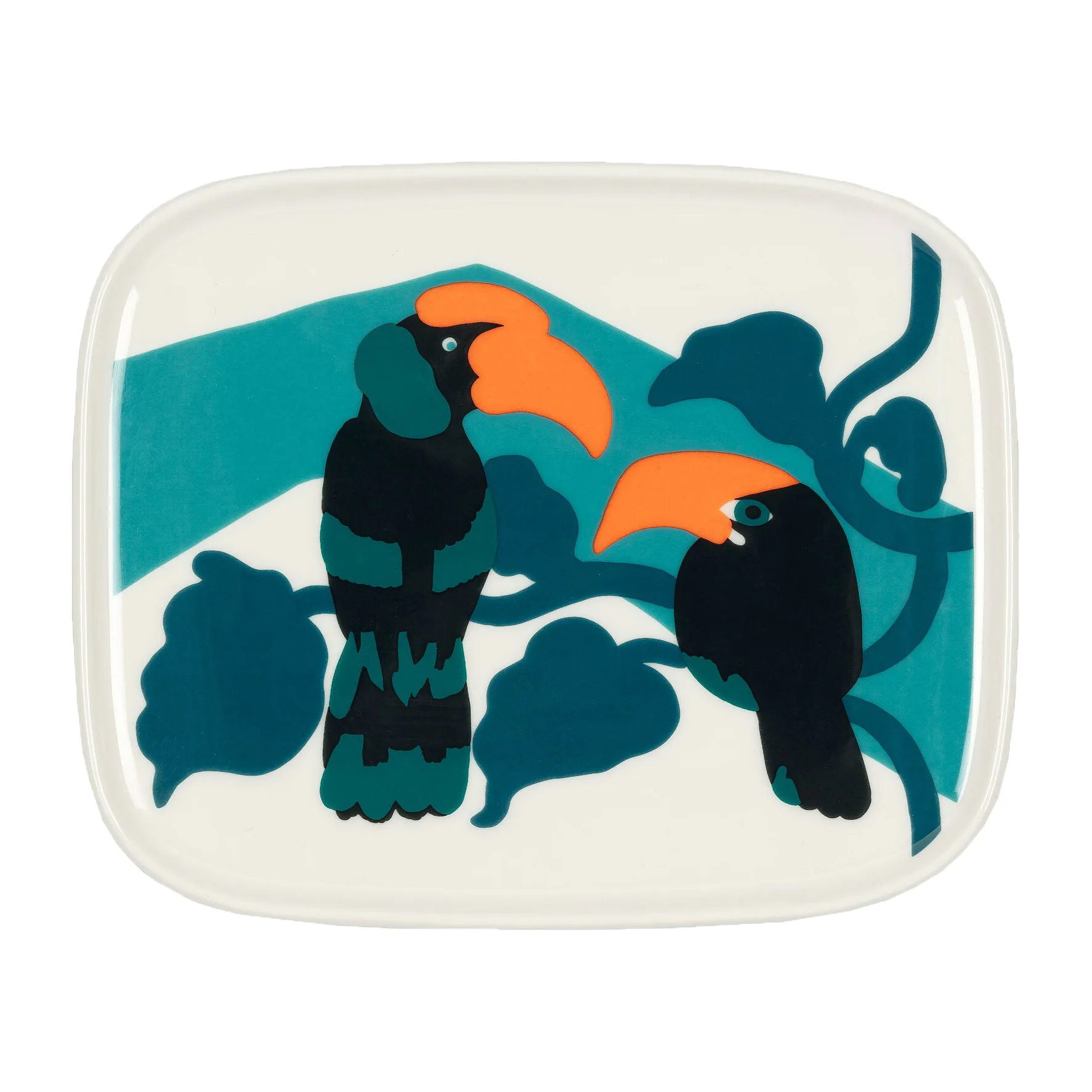 Pepe lautanen 12 x 15 cm, Valkoinen-turkoosi-oranssi Marimekko