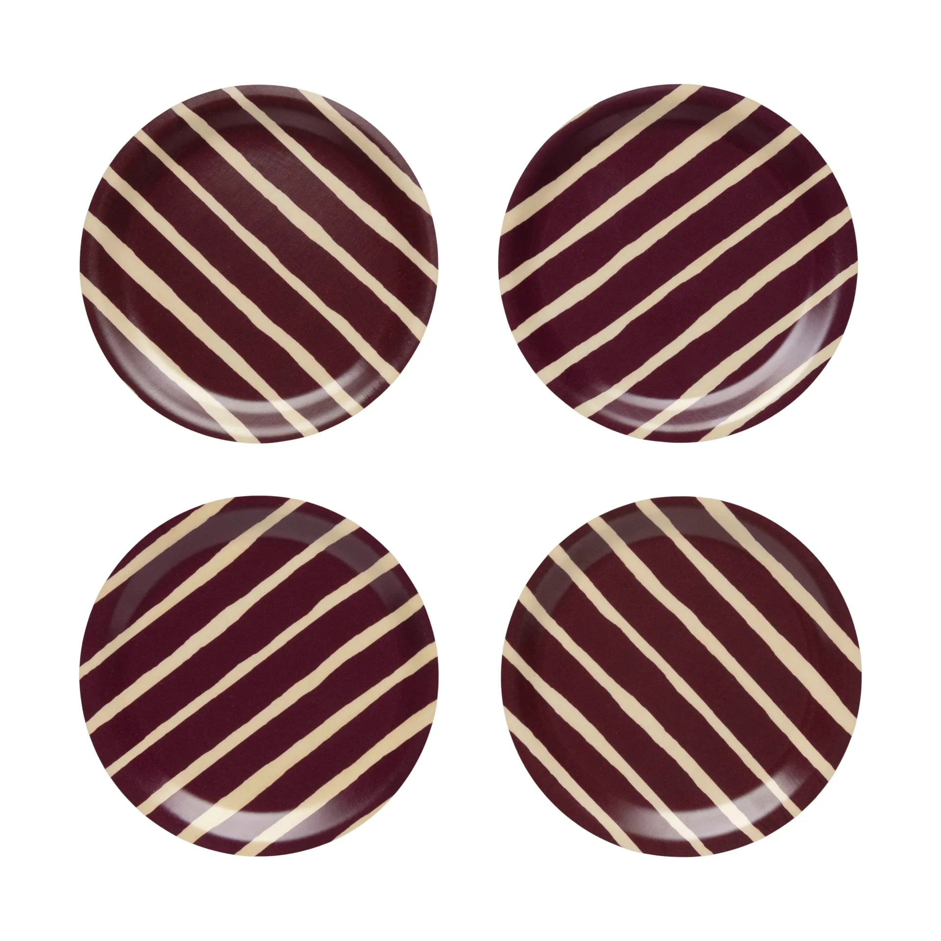 Piccolo lasinalunen Ø9 cm 4-pack, Burgundy Marimekko