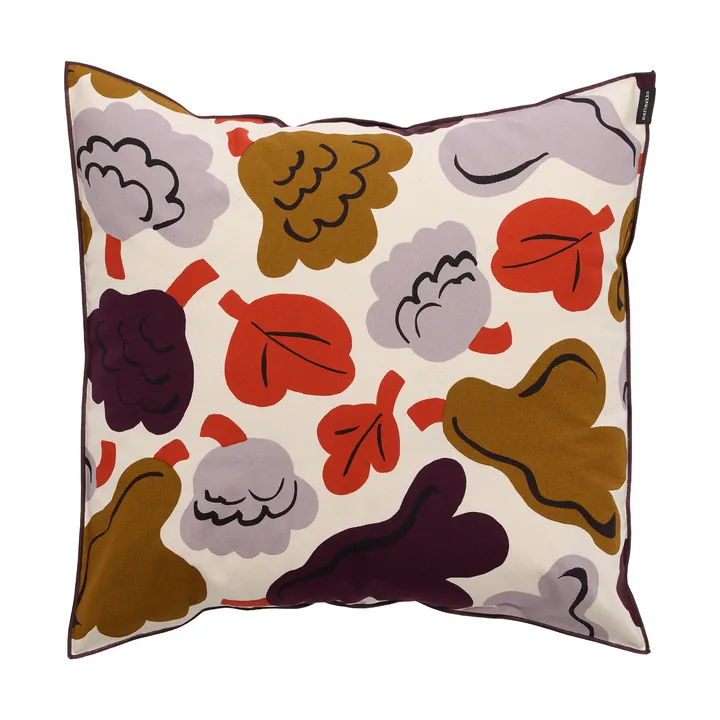 Pieni Kukasta Kukkaan tyynynpäällinen - Hay-plum-bronze-terracotta, 50x50 cm - Marimekko
