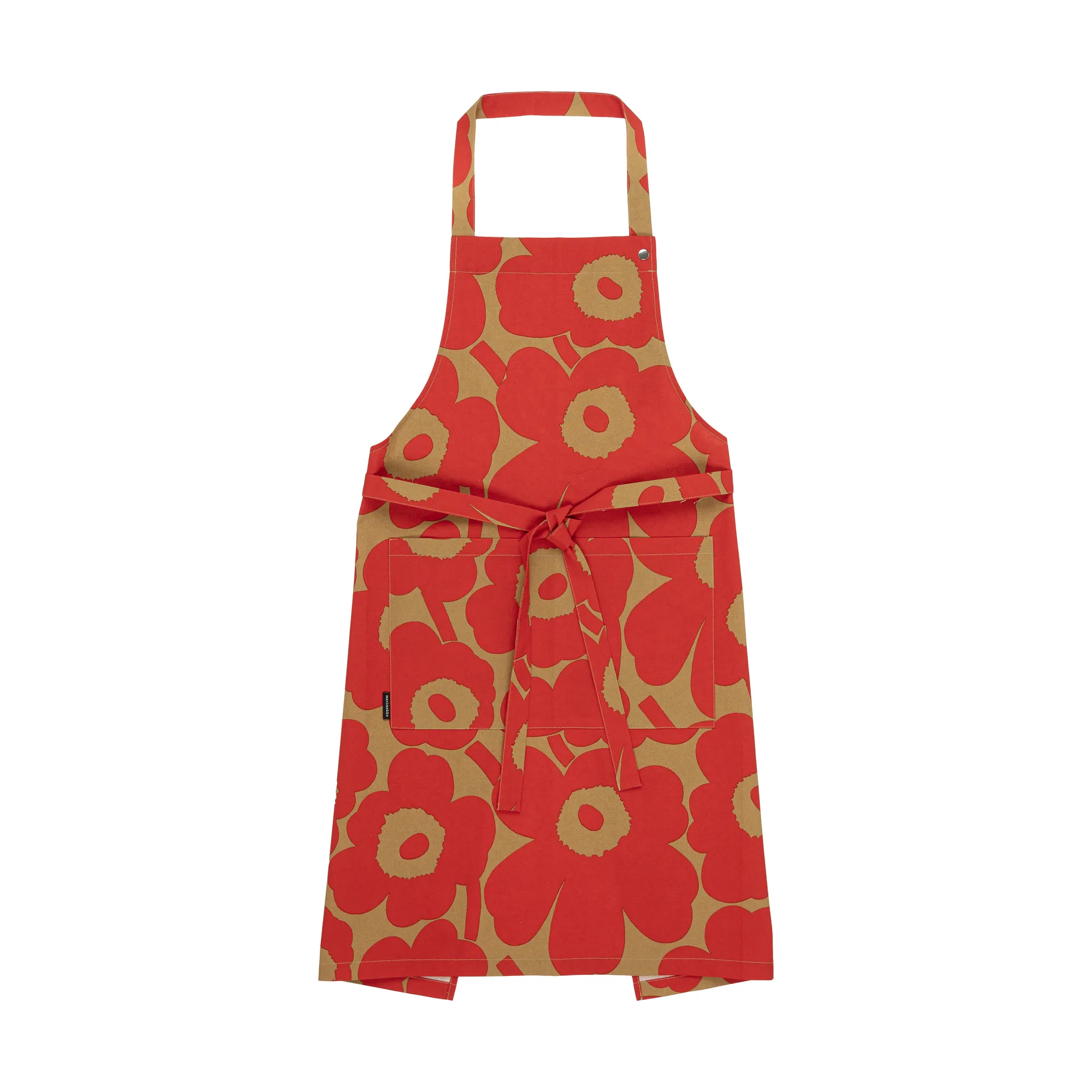Pieni Unikko esiliina, Brown-red Marimekko