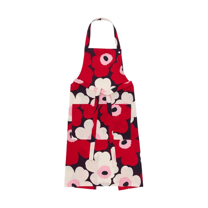Pieni Unikko esiliina - Plum-cranberry-off white-rose - Marimekko