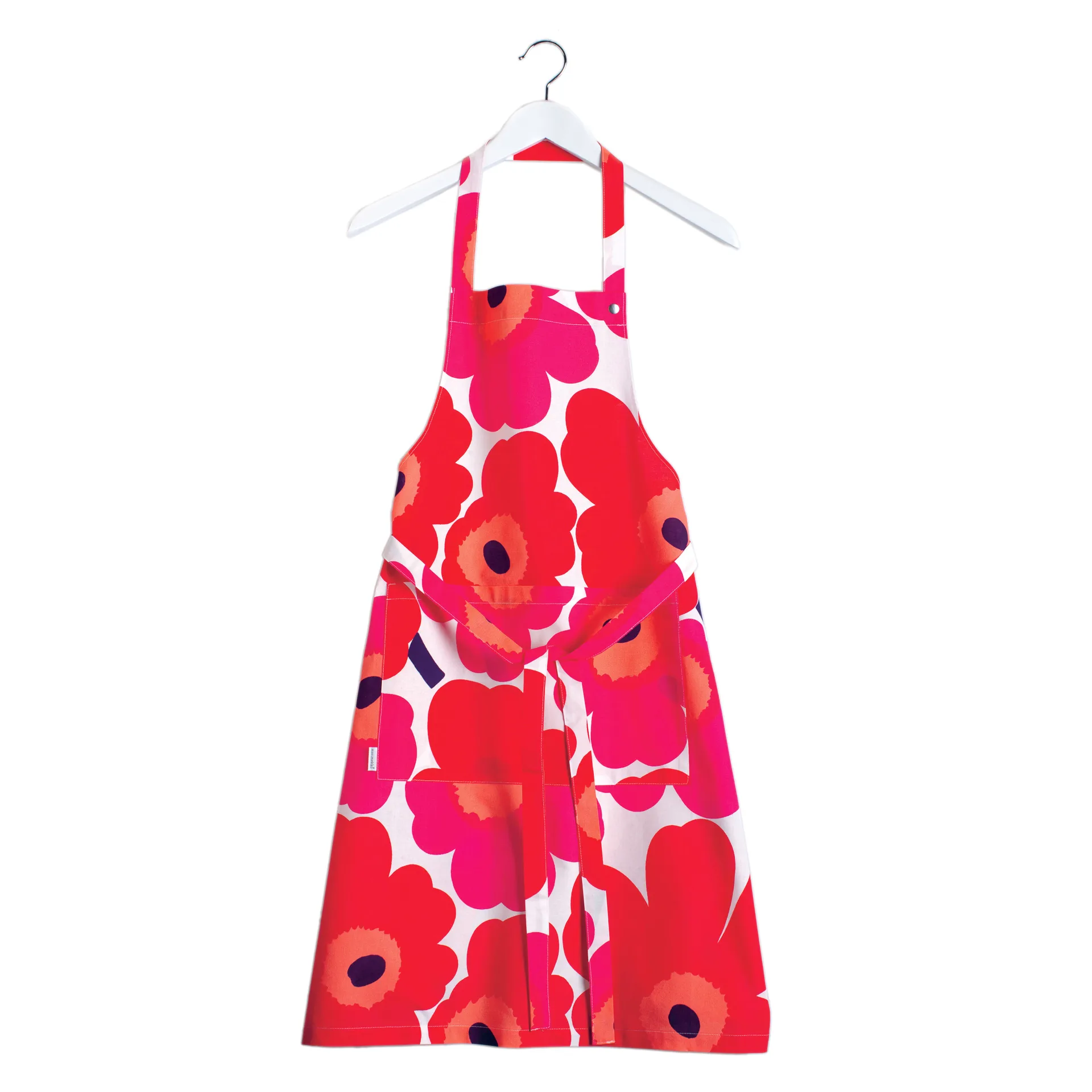Pieni Unikko esiliina, Punainen-valkoinen Marimekko