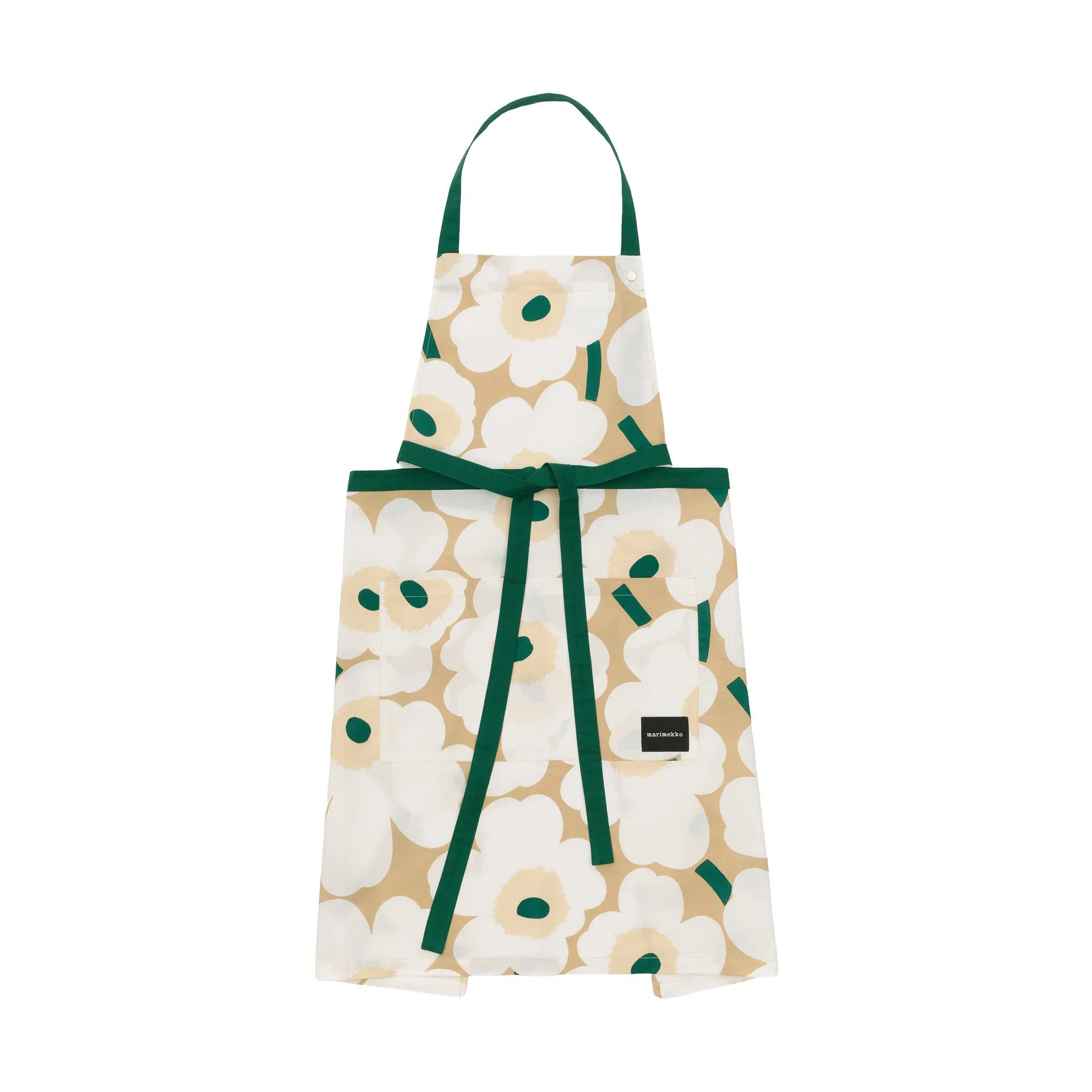 Pieni Unikko esiliina, Sand-white-hay-emerald Marimekko