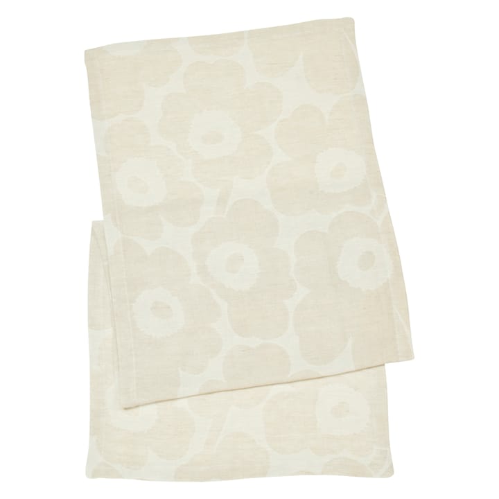 Pieni Unikko -kaitaliina, beige-musta-valkoinen, 47x150 cm Marimekko