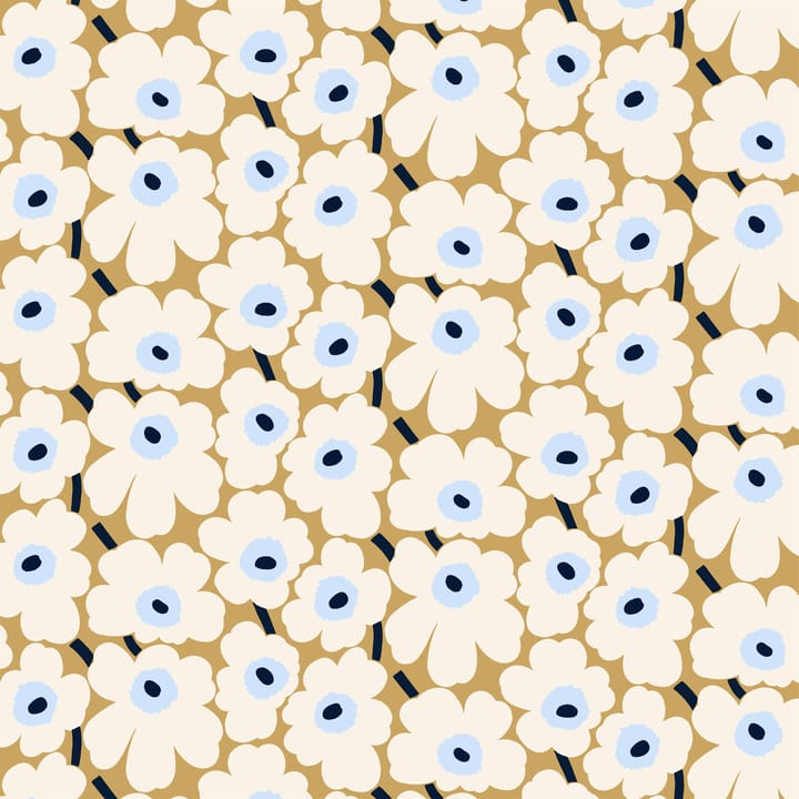 Pieni Unikko kangas - beige-luonnonvalkoinen-sininen - Marimekko