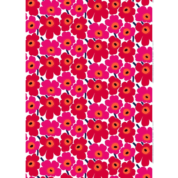 Pieni Unikko -kangas - punainen - Marimekko