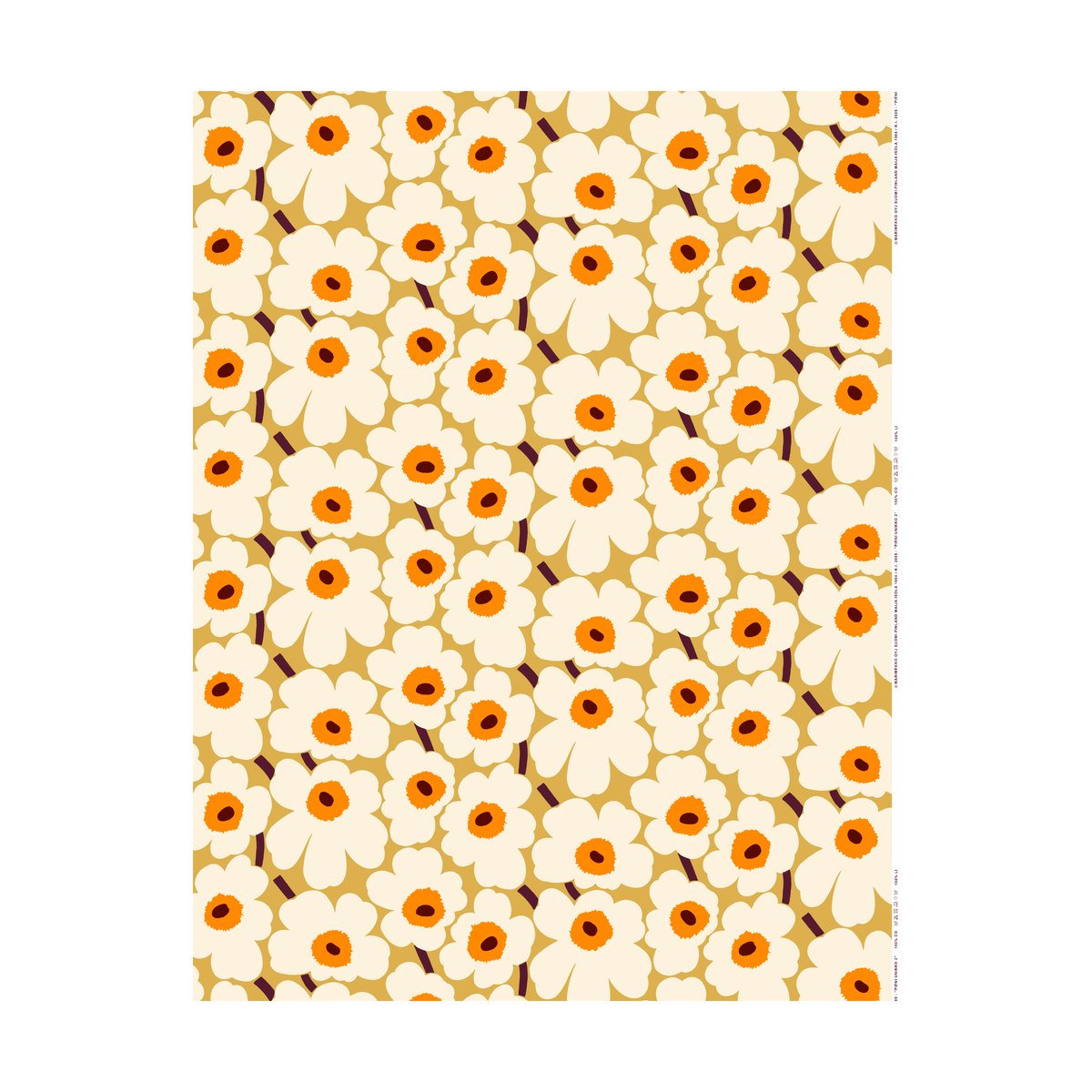 Marimekko Pieni Unikko kangas puuvilla Beige | Skandinaavinen Sisustus | Kankaat & Metritavarat | Beige
