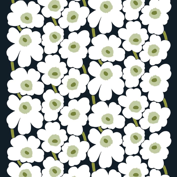 Pieni Unikko kangas puuvilla, musta-valkoinen-vihreä Marimekko