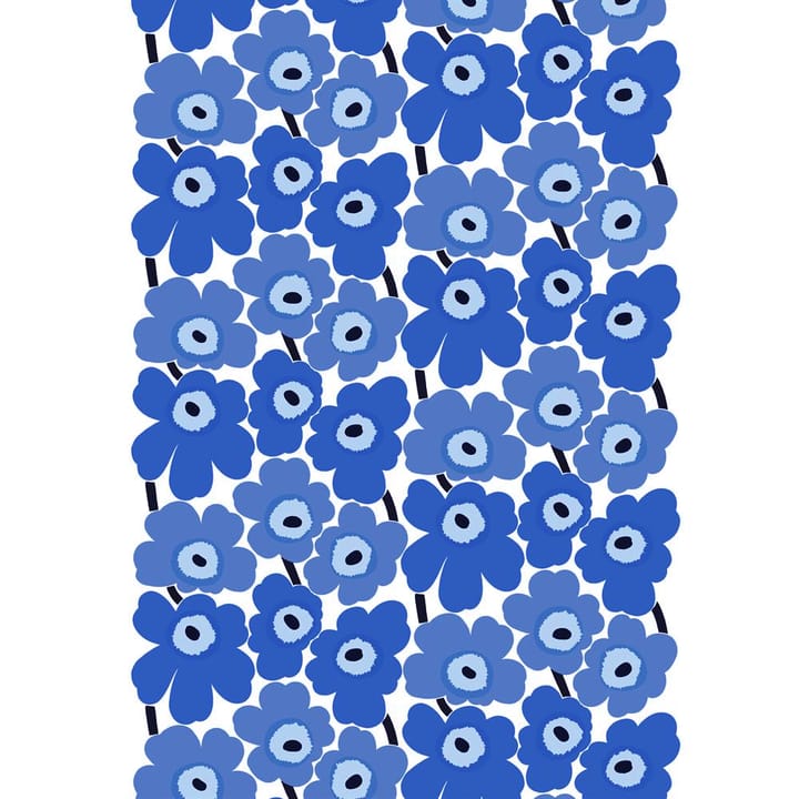 Pieni Unikko kangas puuvilla, valkoinen-sininen Marimekko