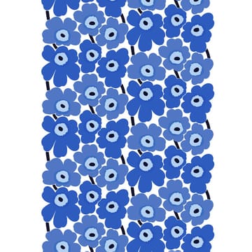 Pieni Unikko kangas puuvilla - valkoinen-sininen - Marimekko