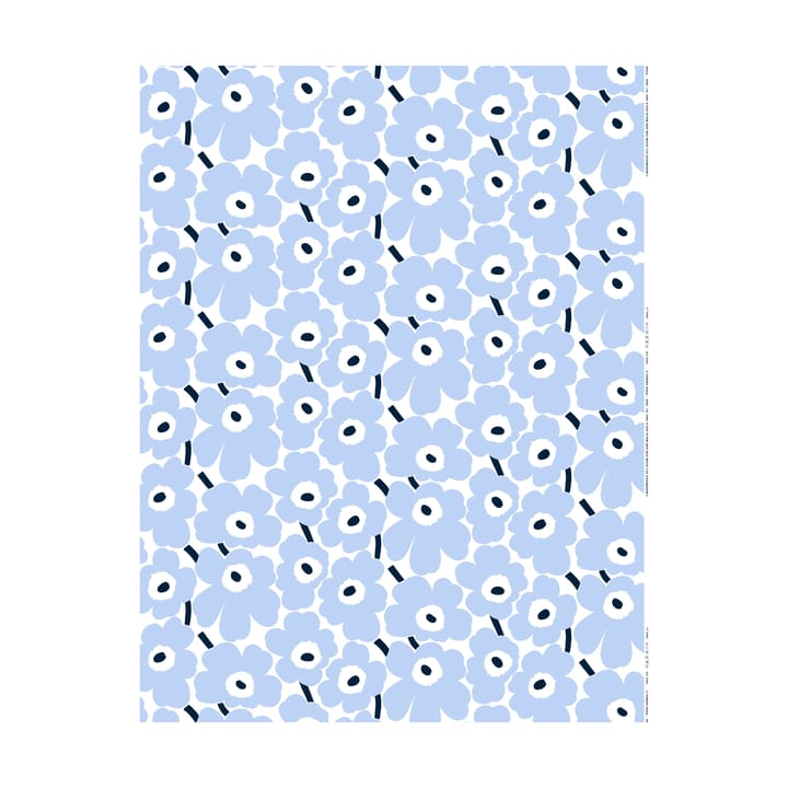 Pieni Unikko kangas puuvilla, White-light blue-dark blue Marimekko