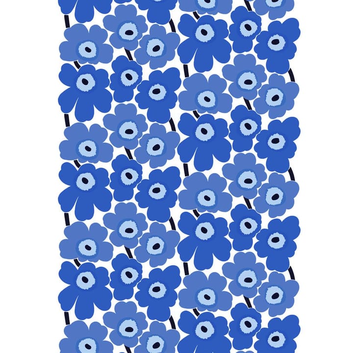 Pieni Unikko -kangas - valkoinen-sininen - Marimekko