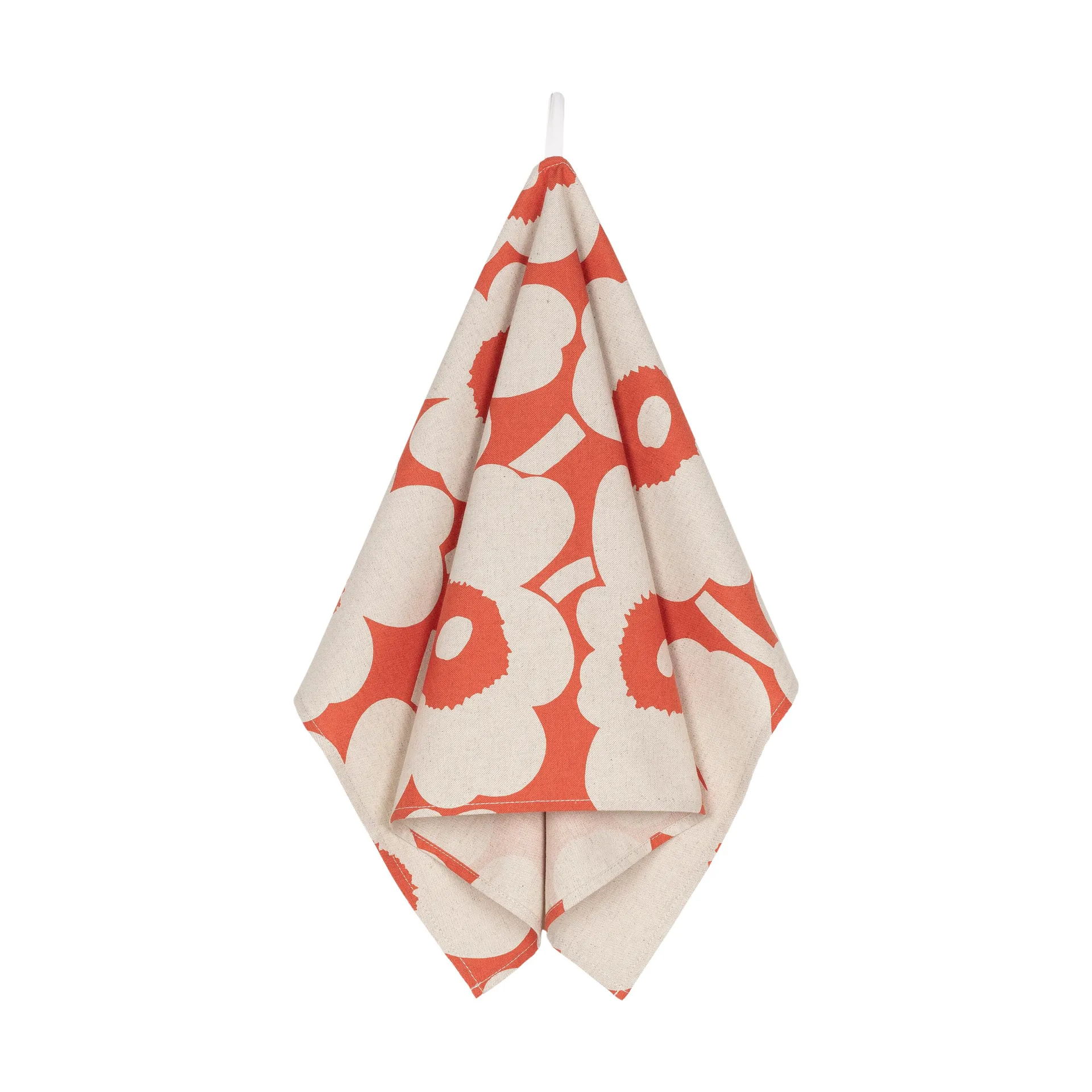 Pieni Unikko keittiöpyyhe puuvilla-pellava 43x70 cm, Orange-linen Marimekko