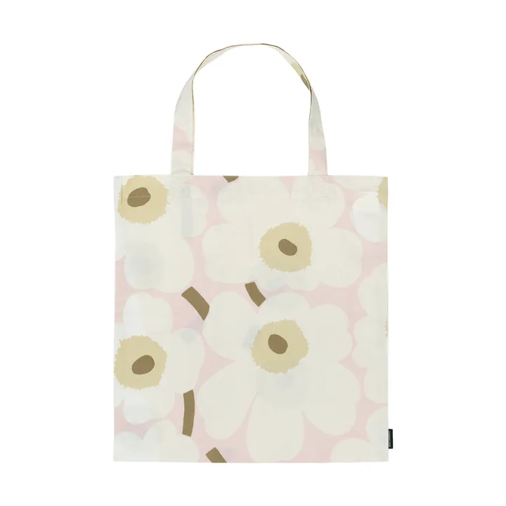 Pieni Unikko laukku 44x43 cm - Pink-off white-hiekka - Marimekko