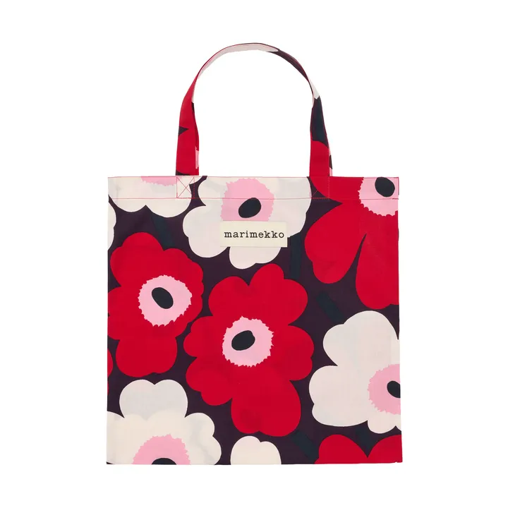Pieni Unikko laukku 44x43 cm - Plum-cranberry-off white-rose - Marimekko