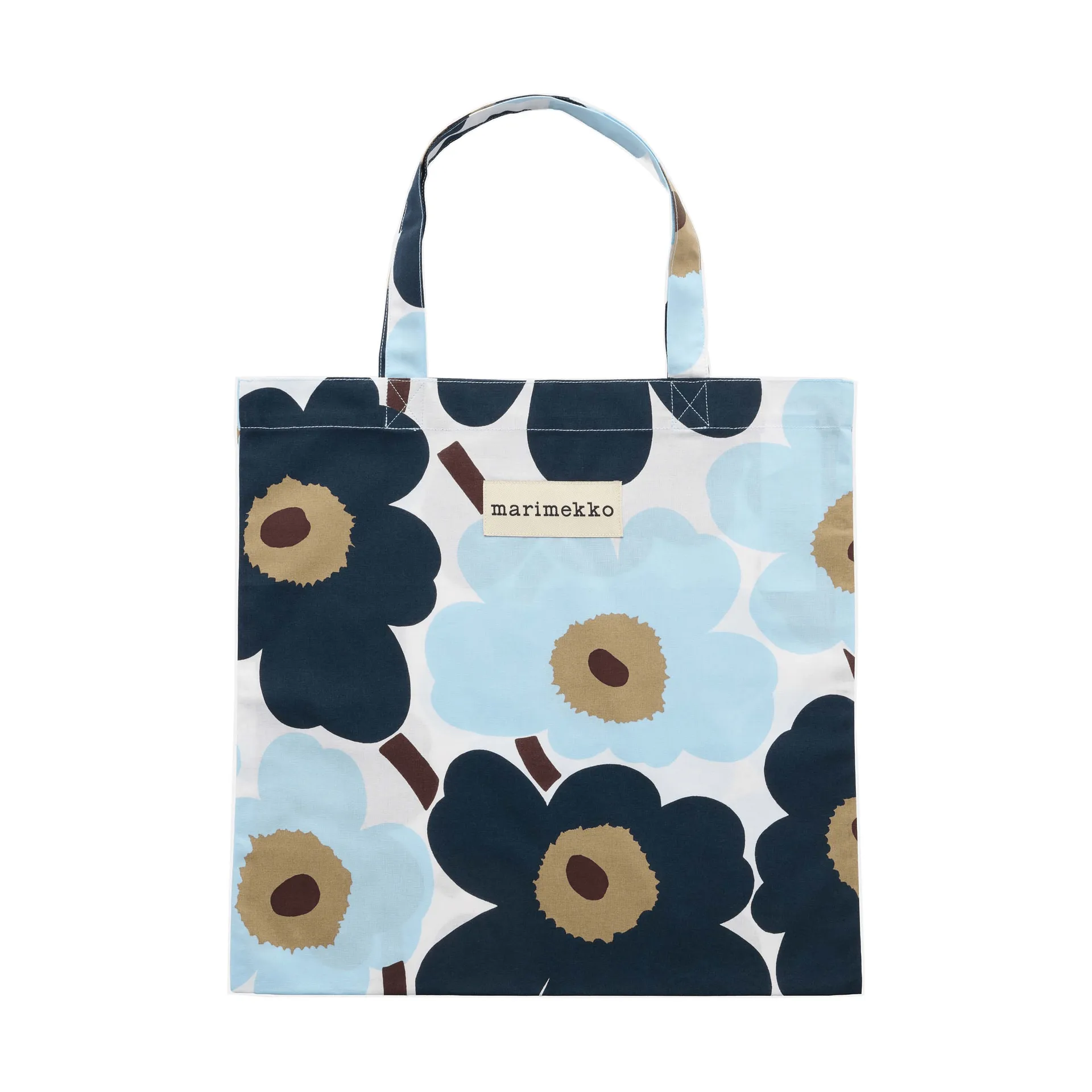 Pieni Unikko laukku 44x43 cm, White-blueberry-cold blue-dark brown Marimekko