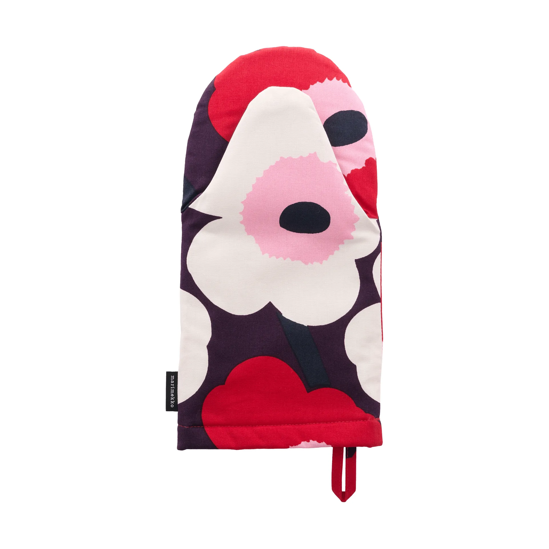 Pieni Unikko patakinnas, Plum-cranberry-off white-rose Marimekko